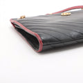 Gucci GG Marmont Medium Azalea Slim Leather Chain Shoulder Bag Black x Red #2510 by Bolt Boutique