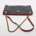 Gucci GG Marmont Medium Azalea Slim Leather Chain Shoulder Bag Black x Red #2510 by Bolt Boutique