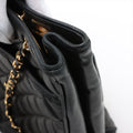 Chanel Matelasse Lambskin Shopping Tote Shoulder Bag Black Gold Metal Fittings 1 Series #2525 by Bolt Boutique