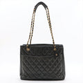 Chanel Matelasse Lambskin Shopping Tote Shoulder Bag Black Gold Metal Fittings 1 Series #2525 by Bolt Boutique