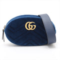 Gucci GG Marmont Velvet &amp; Leather Waist Bag Blue 476434 #2614 by Bolt Boutique