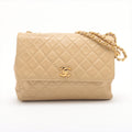 Chanel Matelasse Lambskin Single Flap Double Chain Bag Beige Gold Hardware 2 Series-#2892 by Bolt Boutique