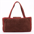 Chanel Coco Mark Mouton Brown / Red Tote Bag 5 Series #2897 by Bolt Boutique