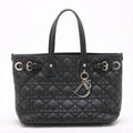 Christian Dior Cannage Panarea Coated Canvas Tote Bag Black #2898 by Bolt Boutique