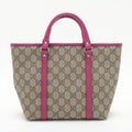 Gucci Kids Line GG Supreme Canvas Coated Handbag Beige x Pink #3284 by Bolt Boutique