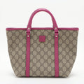 Gucci Kids Line GG Supreme Canvas Coated Handbag Beige x Pink #3284 by Bolt Boutique