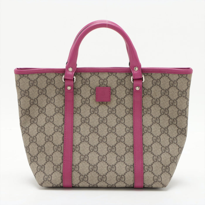 Gucci Kids Line GG Supreme Canvas Coated Handbag Beige x Pink #3284 by Bolt Boutique