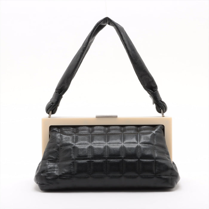 Chanel Lambskin Chocolate Bar Frame Bag Black Handbag #3276 by Bolt Boutique