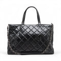 Chanel Boy Chanel Leather 2 Way Tote Bag Black Gunmetal Fittings 15 Series #3755 by Bolt Boutique