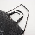 Chanel Boy Chanel Leather 2 Way Tote Bag Black Gunmetal Fittings 15 Series #3755 by Bolt Boutique