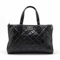Chanel Boy Chanel Leather 2 Way Tote Bag Black Gunmetal Fittings 15 Series #3755 by Bolt Boutique