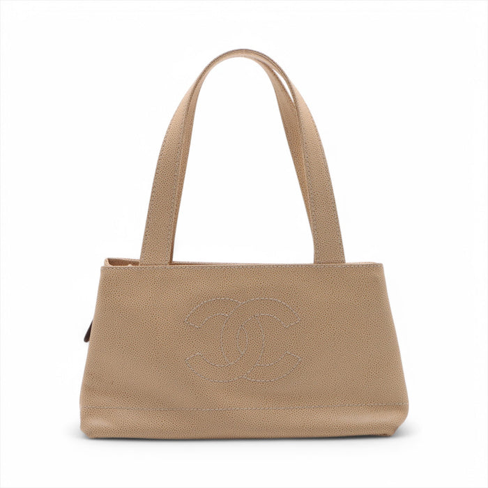 Chanel Coco Mark Caviar Skin Beige Shoulder Bag #3754 by Bolt Boutique
