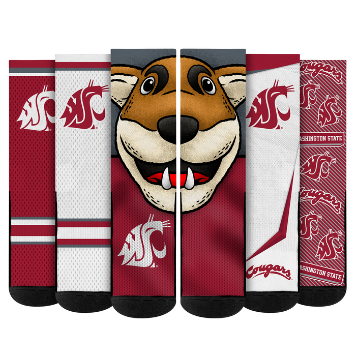 Washington State Cougars - Super Fan Bundle 5-Pack by Rock 'Em Socks