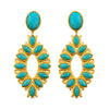 Water Lily Drop Earrings - Turquoise