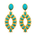 Water Lily Drop Earrings - Turquoise by Christina Greene