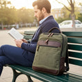Maxwell 16 Inch Waxed Canvas Leather Laptop Backpack for Work and Travel