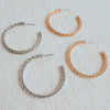 Weaved Golden Wire Hoop Earrings