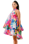 Halter Neck Sleeveless Ruffle Dress by The House of Stylez