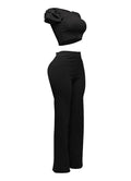 Ruffled Shoulder Top and Pants Set by The House of Stylez