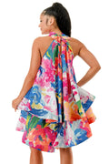 Halter Neck Sleeveless Ruffle Dress by The House of Stylez