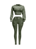 Mineral Washed Hood Top & Leggings Set by The House of Stylez