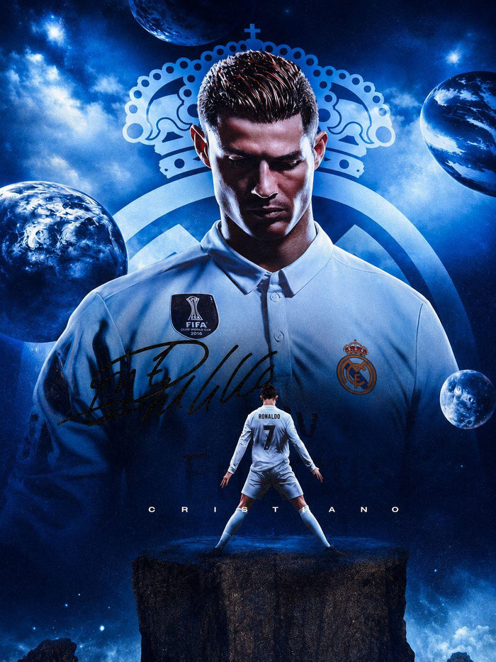 fhzang Cristiano Ronaldo Poster 3 Canvas Poster Unframed: BLUE 16x24 inches (40x60cm) by Deal US