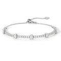 White Zircon Adjustable Bracelet by Fine Color Jewels