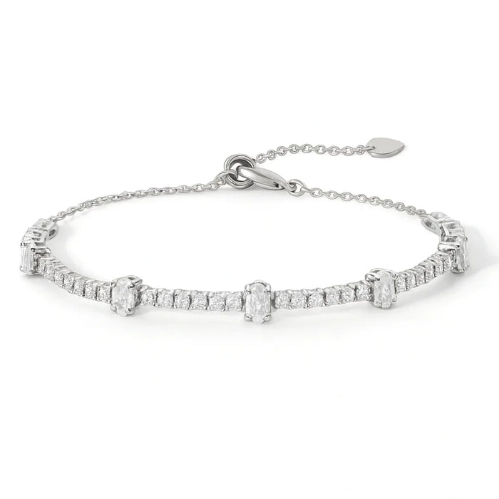 White Zircon Adjustable Bracelet by Fine Color Jewels