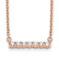 14K Gold Lab Grown Diamond Bar Necklace by Fine Color Jewels