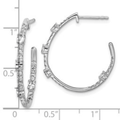 14K White Gold Lab Diamond J Hoop Earrings by Fine Color Jewels