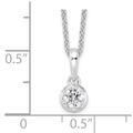14K White Gold Lab Grown Diamond Solitaire Necklace by Fine Color Jewels