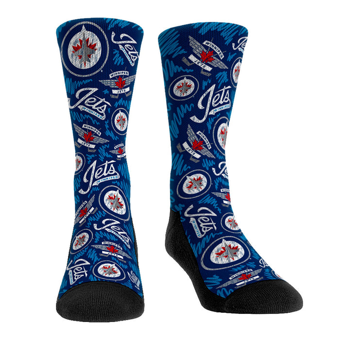 Winnipeg Jets - Logo Sketch by Rock 'Em Socks