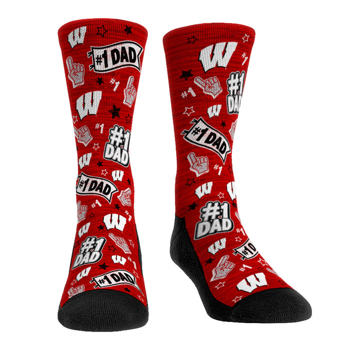 Wisconsin Badgers - #1 Dad by Rock 'Em Socks