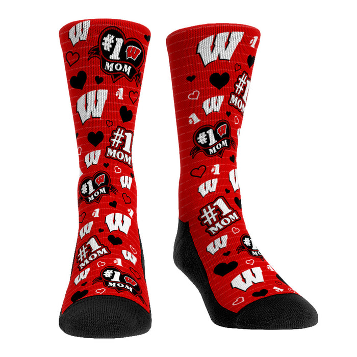 Wisconsin Badgers - #1 Mom by Rock 'Em Socks