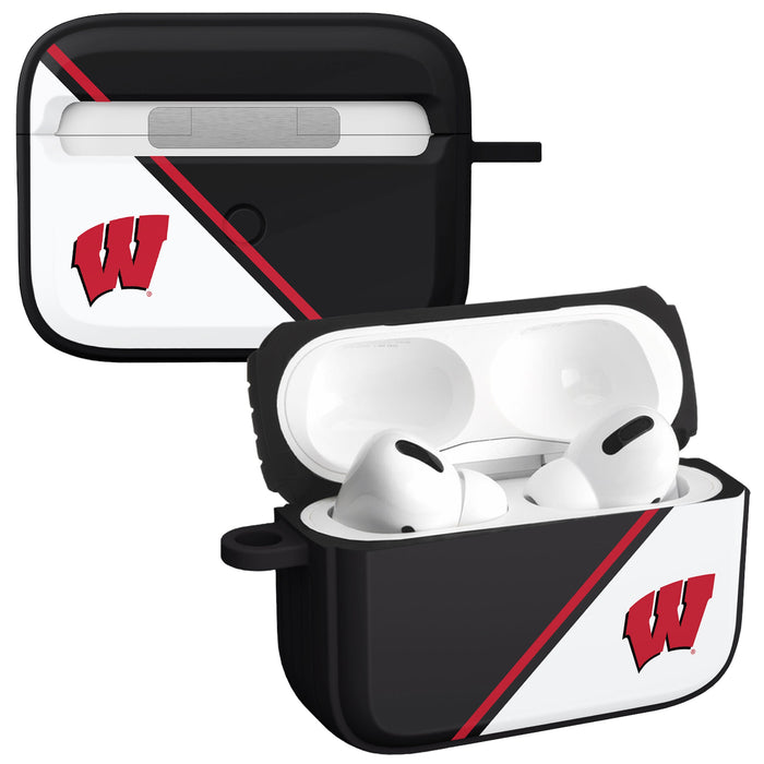 Wisconsin Badgers HDX Champion Series Apple AirPods Pro 1 & 2 Case Cover by Affinity Bands