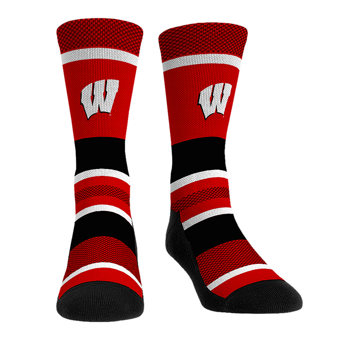 Wisconsin Badgers - Tech Stripe by Rock 'Em Socks