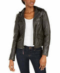 Tommy Hilfiger Leather Women's Zippered Pocketed Bomber Jacket by Vanessa Jane