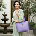 Pebbled Genuine Leather Tote Bag for Women – 16″ Laptop Work Tote by MiamiLeathers.com