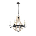 Woodland Collection Pendant D:24In. H:22In. Lt:6 Wash & Steel F by Vanessa Jane