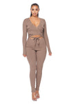 V-neck Wrap Around 2 pc Jumper