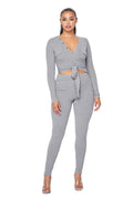 V-neck Wrap Around 2 pc Jumper by The House of Stylez