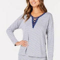 Alfani Printed Lace-Up Pajama Top, Size 3X by Vanessa Jane