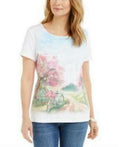Karen Scott Embellished Scoop-Neck Top, Size Small by Vanessa Jane