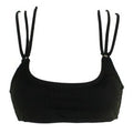 California Waves Juniors Black Ribbed Bralette Bikini Top by Vanessa Jane