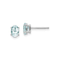 14k White Gold Aquamarine Stud Earrings by Fine Color Jewels