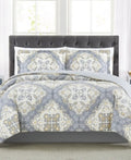 Pem America Trinity Reversible Medallion Comforter Set – Full/Queen – Gray, Gold by Vanessa Jane
