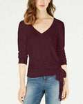 Ultra Flirt by Ikeddi Juniors Ribbed Faux-Wrap Top by Vanessa Jane