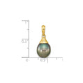 14k Gold Black Teardrop Tahitian Pearl Pendant by Fine Color Jewels