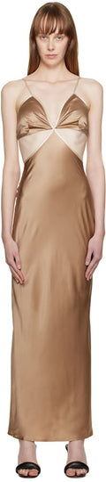 Reformation Poppies Silk Dress Croissant Size 10 by Vanessa Jane