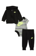 Nike Baby Boys Just Do It Striped Full-Zip Hoodie, Pants and Bodysuit, 3Months by Vanessa Jane